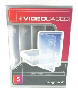 NIB Proguard VHS Tape storage Cases Pack 5 Clear Plastic VCR Case BRAND NEW - Picture 1 of 5