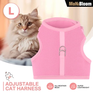 Pink Large Cat Pet Harness Escape Proof Breathable Mesh Adjustable Control Vest - Picture 1 of 9
