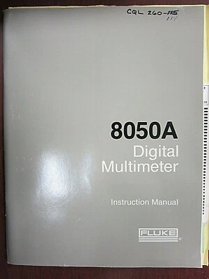 Fluke 8050A Digital Multimeter Instruction Manual (530907) - Image 1 of 2