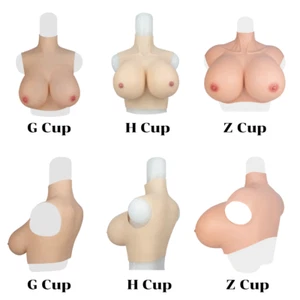Silicone H Cup Crossdresser Breast Forms Breastplates Drag Queen Fake Boobs Huge - Picture 1 of 17