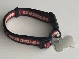 Florida State Seminolen (mittel verstellbar 14-20 Zoll) Nylon Haustier Hundehalsband - Bild 1 von 5