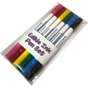 6 Cake Decorating EDIBLE INK MARKER double ended food Pens by CDA Products
