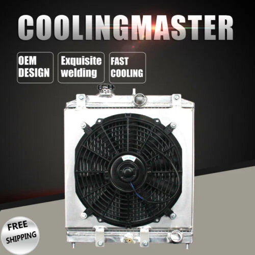 Fit 92-01 Honda Civic del Sol Acura EL L4 Aluminum Radiator & Fan Shroud MT 1290 — 第 1/4 张图片
