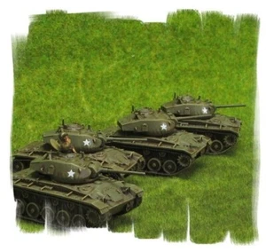 Painted! - US Chaffee Light Tank Platoon (4 vehicles) 15mm WW2 Flames of War - Imagen 1 de 2