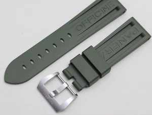 GENUINO OFFICINE PANERAI LUMINOR Reloj Correa Goma Banda Verde D. 22mm 24mm 26mm - Imagen 1 de 12