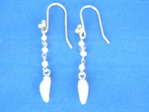 Pendientes colgantes de plata esterlina 0,925 naturales de agua dulce de 2-5 mm - 2 - Imagen 1 de 2
