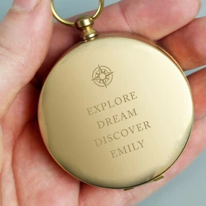 ENGRAVED Personalised Keepsake Coordinate Compass - Personalised Message Gift - Picture 1 of 7