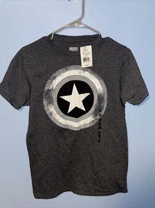 Captain America Mens/Unisex Size S T-Shirt - Black/white Quadrant Faded Shield - Picture 1 of 4