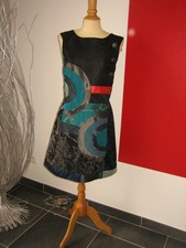 ELEGANTE ROBE DRESS TISSU PATCHWORK MULTICOLORE MARQUE DESIGUAL T 42 44 UK 14 