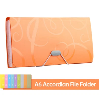 A6 Accordian File Folder Bill Organizer 13 Pockets Expanding File  with S6A6 - Image 1 of 4