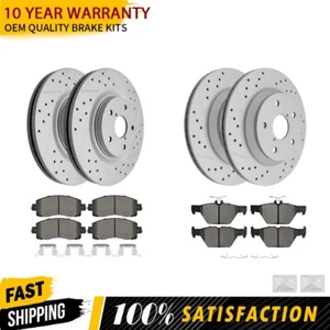 Front Rear Drilled Brake Rotors Ceramic Pads Kit For Subaru Forester 2019 - 2023 - Picture 1 of 6