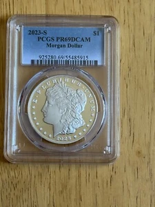 2023 S PR 69 MORGAN DCAM! SAN FRANCISCO MINT! NEAR PERFECT COIN! - Picture 1 of 4