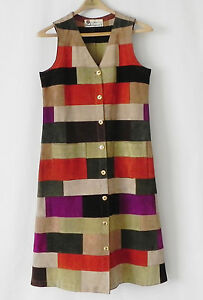 Winkelman's Duster Leather Patching Multicolor Sleeveless Made in England Size M