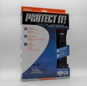 TRIPP LITE Surge Protection Surge Protector 7 Outlets 25' Cord 2 LEDs Brand New - Photo 1/4