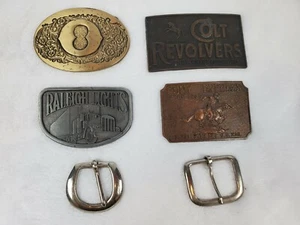 Vintage Gürtelschnalle Lot Texas Sterling Sammlung Pony Express Colt Revolver - Bild 1 von 3