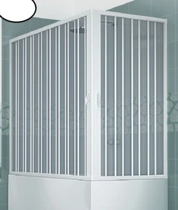 Badewannenaufsatz in PVC 2 Seiten Ecke faltbar 70 x 170 cm Weiß Zentrale Öffnung - Bild 1 von 7