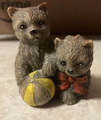 Two Cats With Ball Figurine 2 1/2” Tall X 2 1/2” Wide - Image 1 of 4