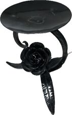 Artisan Crafted  Goth Black Rose Candle Pillar