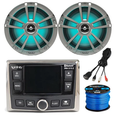 Infinity Bluetooth AM/FM ресивер, 2 x 6,5 «225 Вт светодиодные колонки, провод, Aux адаптер - Изображение 1 из 4