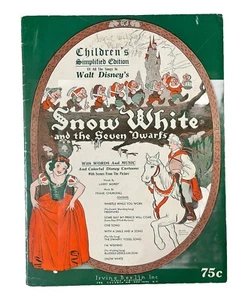 Libro de canciones de música infantil vintage 1938 Walt Disney Blancanieves y los siete enanitos - Imagen 1 de 10