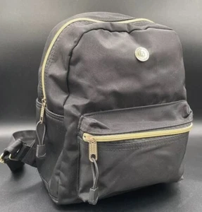 Stone Mountain Microfiber Mini Dome Backpack Black Gold Zipper - Picture 1 of 9