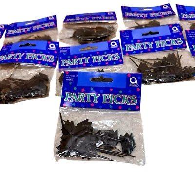 Nuevo Lote de 11 Selecciones de Fiesta Tapa de Graduación de Plástico Negro Cupcake Topper Picks Foto 1 de 4