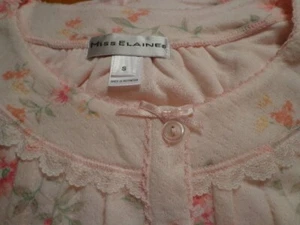 NEU Miss Elaine langes Nachthemd Wabenmuster Pfirsich Blumen S - Bild 1 von 9
