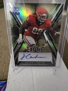 2023 Leaf Exotic Autographs Peacock Crystal Jalen Carter Rookie Auto 6/8 Eagles