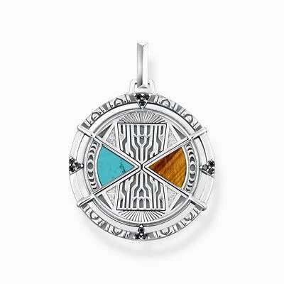 THOMAS SABO Anhänger Talisman Tigerauge Imitierter Türkis 925 Silber PE951-364-7 - Bild 1 von 4