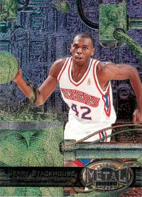JERRY STACKHOUSE 1997-98 Fleer Metal BASE #95 76ers - Image 1 of 2