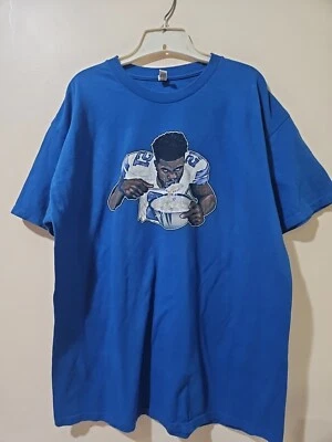 NFL Dallas Cowboys #21 Ezekiel Elliott Hombres Azul Marino Camiseta XL Comer Cereal Foto 1 de 4