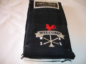 New! S/2 Embroidered Farm Rooster Dish Towel Hand Tea Towel Terry Cotton Towel - Picture 1 of 6