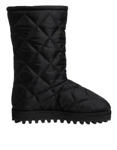 Dolce&Gabbana Men Black Mid-Calf Shoes Polyester Nylon Solid Padded Casual Boots - Picture 1 of 8