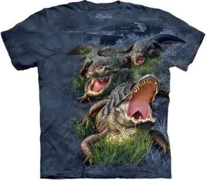 Alligator Gator Bog Crocodile Reptile Animal Swamp Blue The Mountain Shirt 4X-5X - Picture 1 of 5