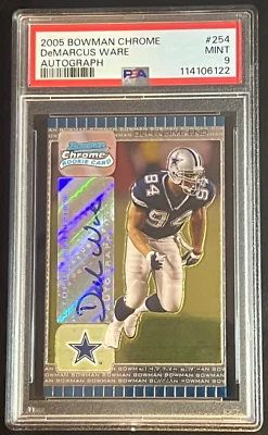 2005 Bowman Chrome #254 DeMarcus Ware Cowboys Rookie RC Auto Autograph PSA 9 NEW - Image 1 of 3
