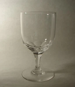 Set of 5 Mid Century Modern Cut Crystal Water Goblet Wine Glass Panel Sided Stem - Picture 1 of 5