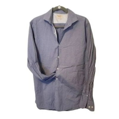 Penguin Mens Sz 15.5 Blue  Geometric Long Sleeve Dress Shirt - Image 1 of 4