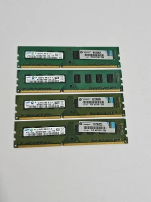 Samsung M378B5273DH0-CH9 4GB (Lot of 4) 2Rx8 PC3-10600U-09-11-B1 Desktop RAM - Image 1 of 3
