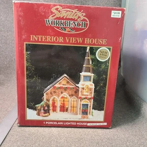 1998 Weihnachtsmann Werkbank Innenansicht Haus Kapelle mit Außenkrippe Neu in OVP - Bild 1 von 7