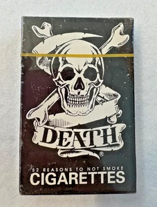 Vintage - NEU "Death" 52 Gründe, nicht zu rauchen - Bridge Size Spielkarten - 1985 - Bild 1 von 6