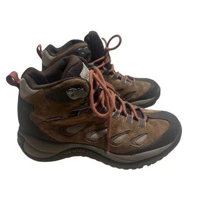 Merrell Reflex 4 Mid 防水远足靴女式 7.5 码棕色 — 第 1/4 张图片