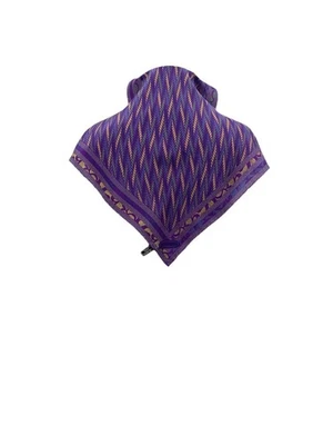 H74# Missoni Foulards Silk Scarf Purple Multicolor Zigzag Chevron Print Italy - Image 1 of 4