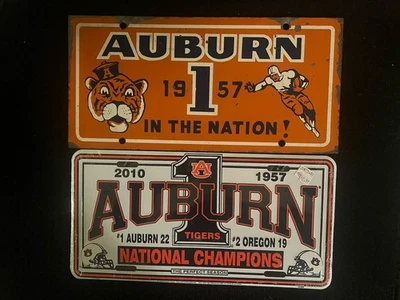 Matrículas de campeonato de fútbol americano Auburn Tigers 1957 2010 Foto 1 de 4