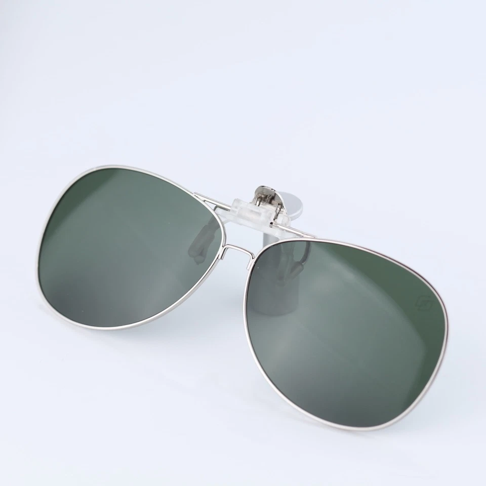 O'S OPTICAL Polarized Sunglasses Clip-On for Eyeglasses Dark Green, Pilot,C00012 - Photo 1/1
