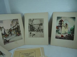 Vintage Radierung Drucke mit Geschichtenseite Künstler Harting Mettel Geissler Ferris 21 ps - Bild 1 von 24