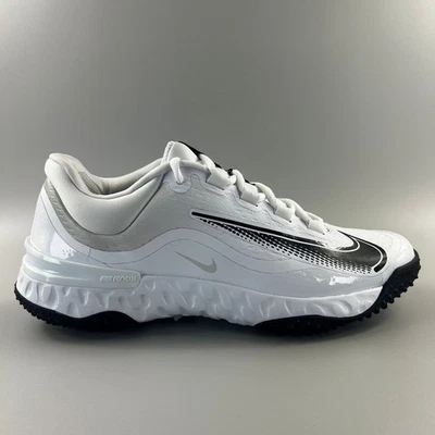 Nike Alpha Huarache Elite 4 Turf Women Size 6.5 White Black Softball Shoes NEW - Image 1 of 4