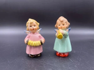 Set of 2 Vintage Goebel Hummel Angel Figurines Playing Instruments West Germany - Picture 1 of 5