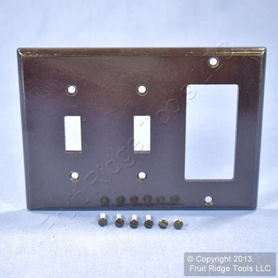 Leviton Brown 3-Gang Switch Cover Decora GFCI GFI Wallplate 80421 - Image 1 of 4