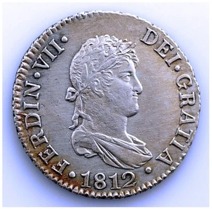SC. Spain-Fernando VII. 2 Reales 1812 CI. Cádiz EBC/EBC+. Plata 6 g. - Imagen 1 de 2