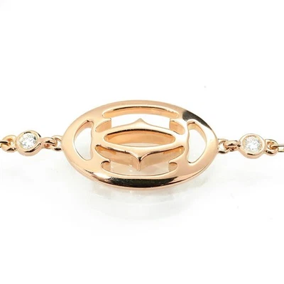 Pulsera Cartier Doble C Diamante Oro 18K Ajustable 7.1 pulgadas Usada Foto 1 de 4